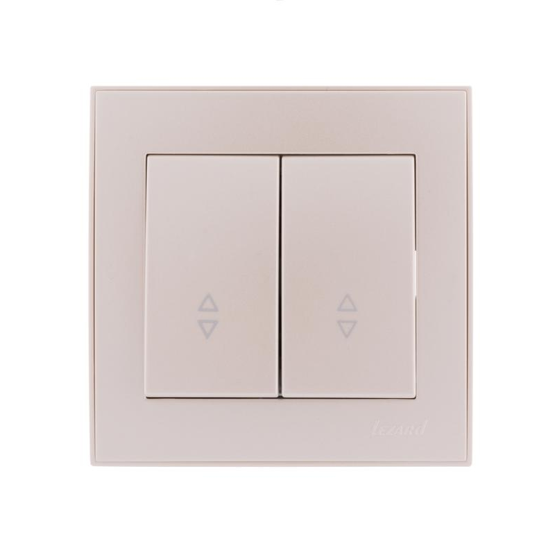 Выключатель проходной 2-кл. СП Рейн 10А IP20 жемчуж./бел. метал. LEZARD 703-3030-106