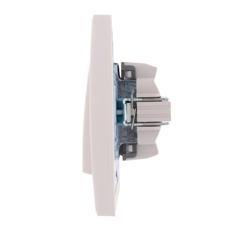 Выключатель проходной 2-кл. СП Рейн 10А IP20 жемчуж./бел. метал. LEZARD 703-3030-106