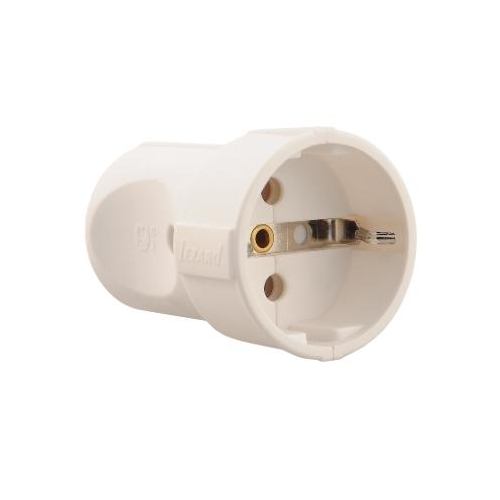 Розетка штепсельная с заземл. бел./бел. LEZARD 715-0600-606