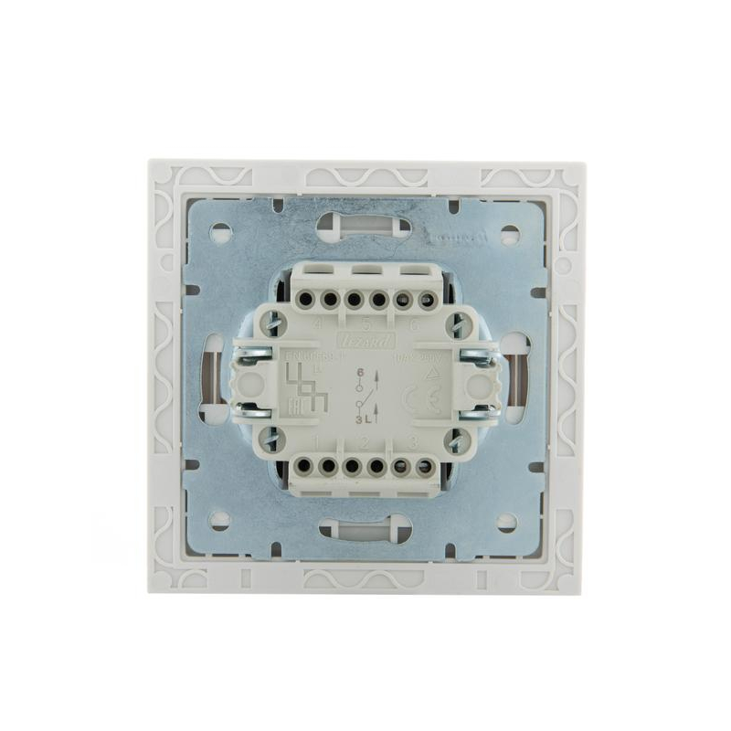 Выключатель 1-кл. СП Рейн 10А IP20 с зол. боковой вставкой бел. LEZARD 703-0226-100