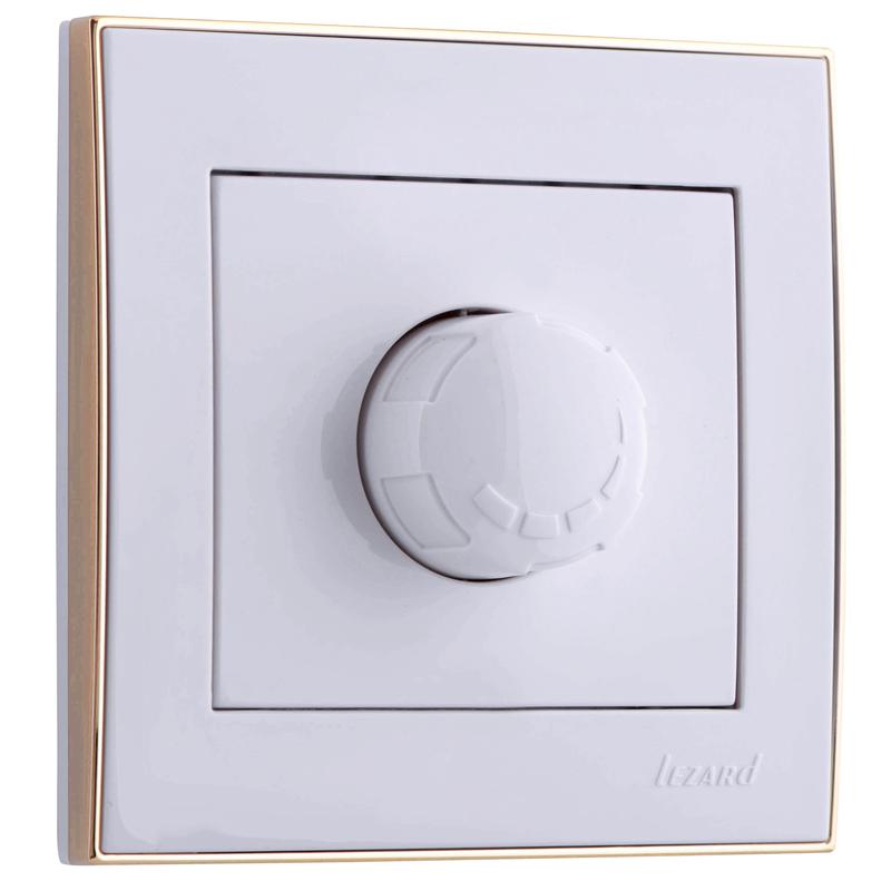 Светорегулятор СП 800Вт Рейн бел. с боковой вст. зол. LEZARD 703-0226-115