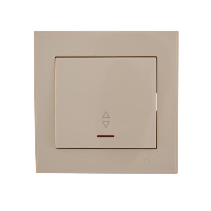 Выключатель проходной 1-кл. СП Рейн с подсветкой крем. LEZARD 703-0303-114