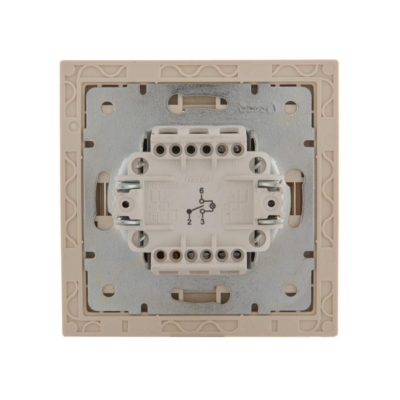 Выключатель проходной 1-кл. СП Рейн с подсветкой крем. LEZARD 703-0303-114