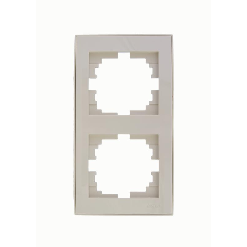Рамка 2-м Рейн верт. крем. с боковой встав. LEZARD 703-0303-152