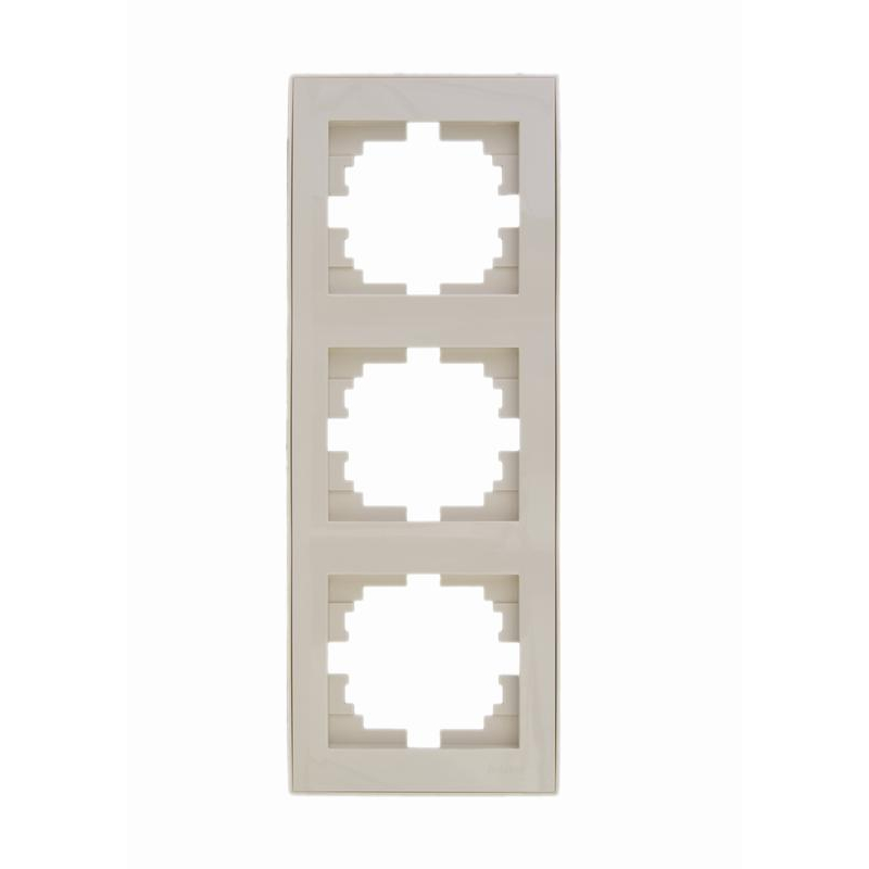 Рамка 3-м Рейн верт. крем. с боковой встав. LEZARD 703-0303-153