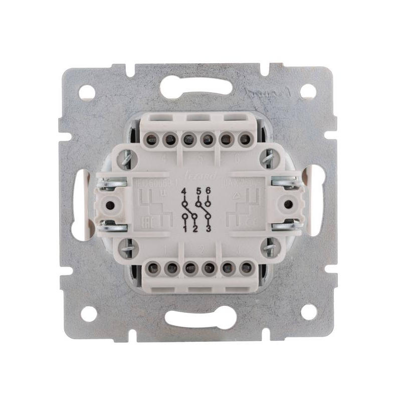 Механизм выключателя проходного 2-кл. СП Рейн IP20 бел. LEZARD 703-0288-106