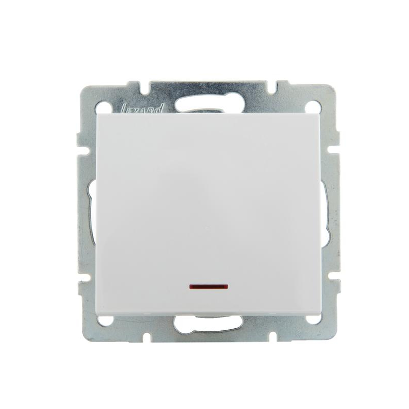 Механизм выключателя 1-кл. СП Рейн IP20 с подсветкой бел. LEZARD 703-0288-111