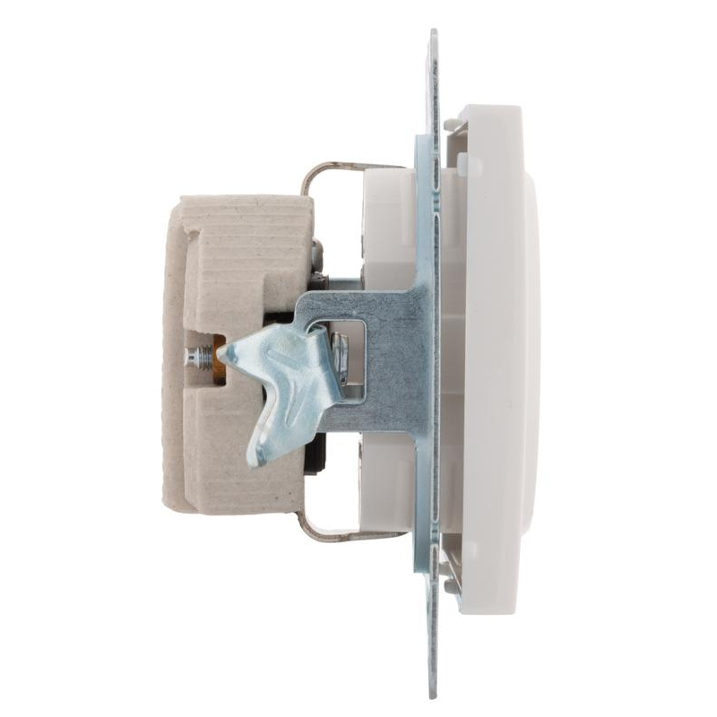 Механизм розетки 1-м СП Рейн 16А IP20 с заземл. керамика бел. LEZARD 703-0288-122