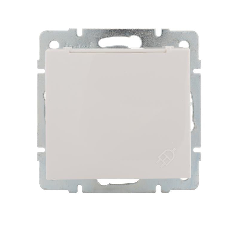 Механизм розетки 1-м СП Рейн 16А IP20 с заземл. с крышкой керамика бел. LEZARD 703-0288-123