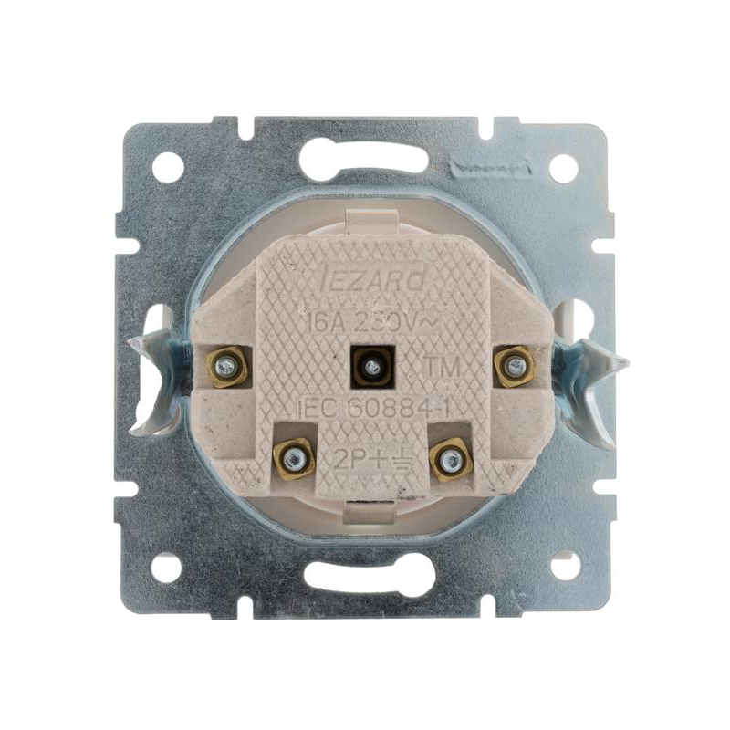 Механизм розетки 1-м Рейн защ. шторки керамика бел. LEZARD 703-0288-124