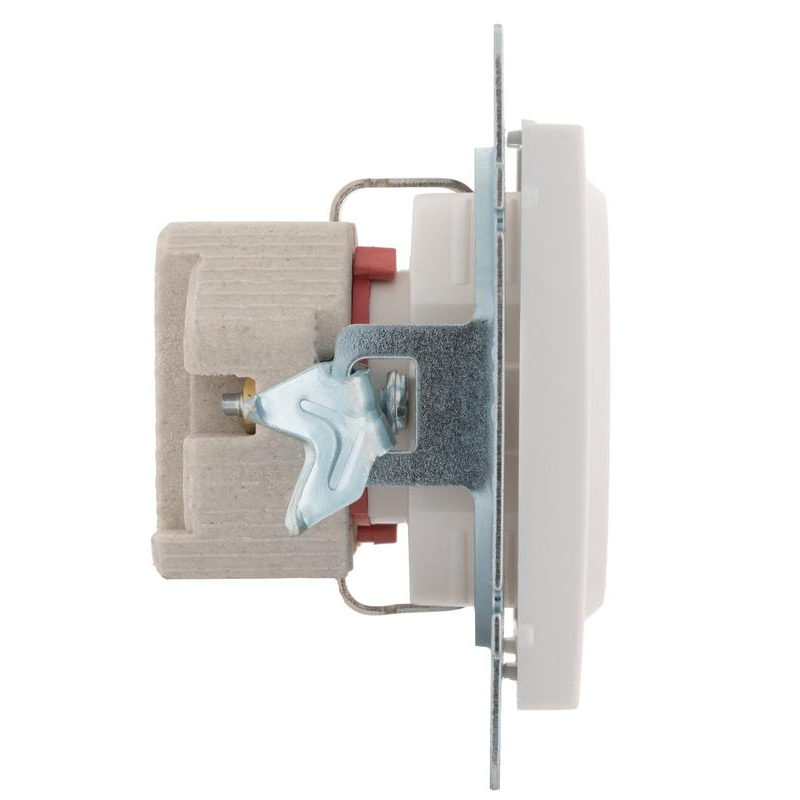 Механизм розетки 1-м Рейн защ. шторки керамика бел. LEZARD 703-0288-124