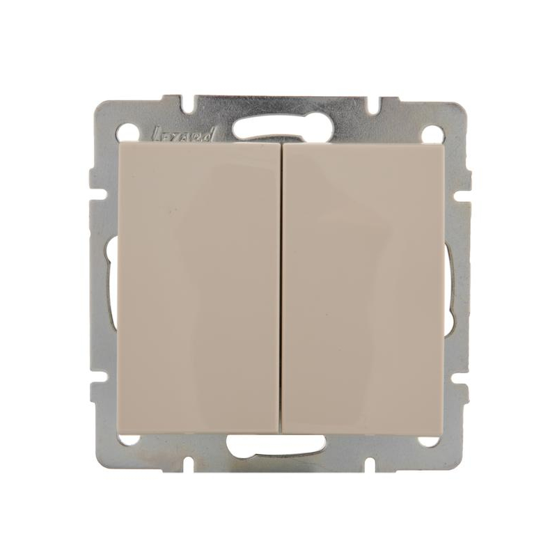 Механизм выключателя 2-кл. СП Рейн IP20 крем. LEZARD 703-0388-101