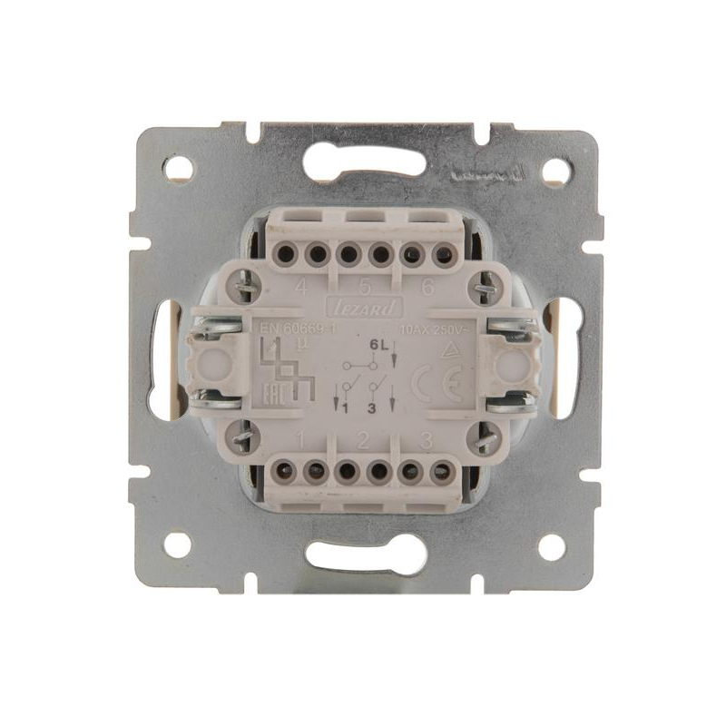 Механизм выключателя 2-кл. СП Рейн IP20 крем. LEZARD 703-0388-101