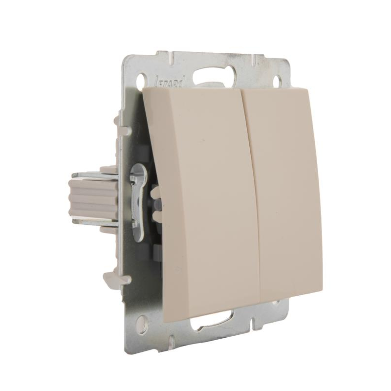 Механизм выключателя 2-кл. СП Рейн IP20 крем. LEZARD 703-0388-101