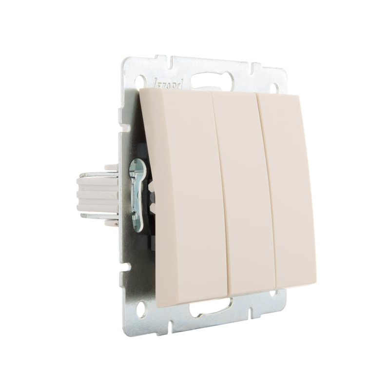 Механизм выключателя 3-кл. СП Рейн IP20 крем. LEZARD 703-0388-109