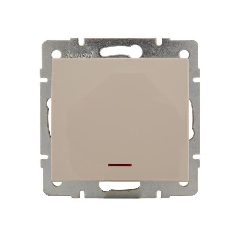 Механизм выключателя 1-кл. СП Рейн IP20 с подсветкой крем. LEZARD 703-0388-111