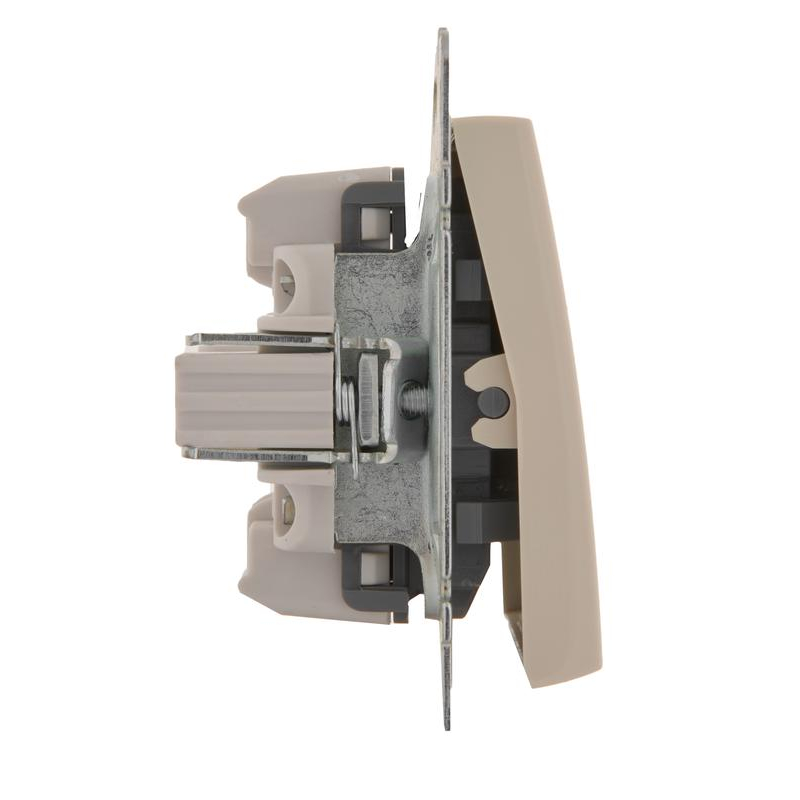 Механизм выключателя 1-кл. СП Рейн IP20 с подсветкой крем. LEZARD 703-0388-111