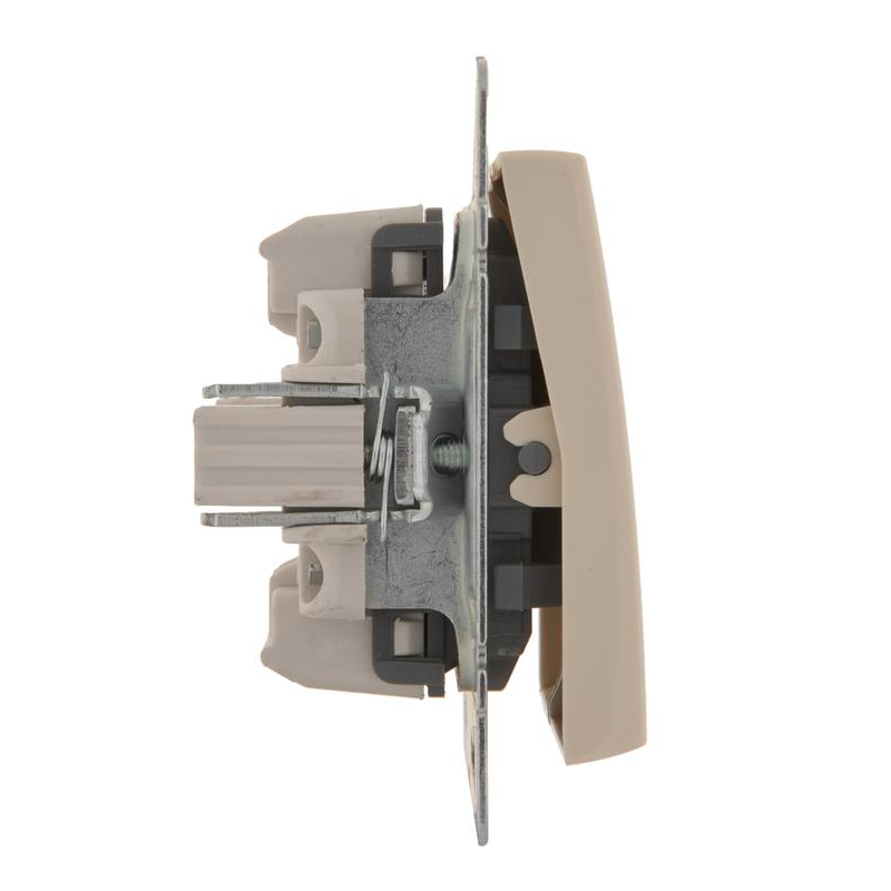 Механизм выключателя 2-кл. СП Рейн IP20 с подсветкой крем. LEZARD 703-0388-112