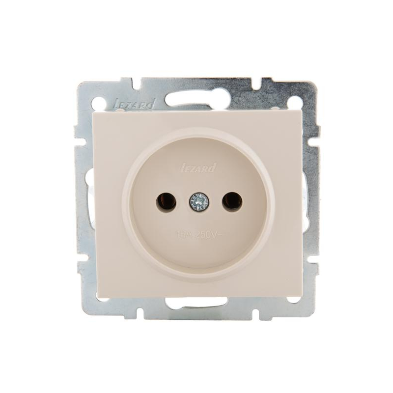 Механизм розетки 1-м СП Рейн 16А IP20 без заземл. керамика крем. LEZARD 703-0388-121