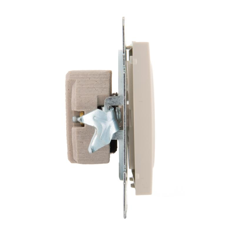 Механизм розетки 1-м СП Рейн 16А IP20 без заземл. керамика крем. LEZARD 703-0388-121