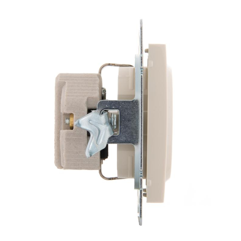 Механизм розетки 1-м СП Рейн 16А IP20 с заземл. керамика крем. LEZARD 703-0388-122