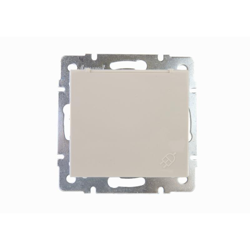 Механизм розетки 1-м СП Рейн 16А IP20 с заземл. с крышкой керамика крем. LEZARD 703-0388-123