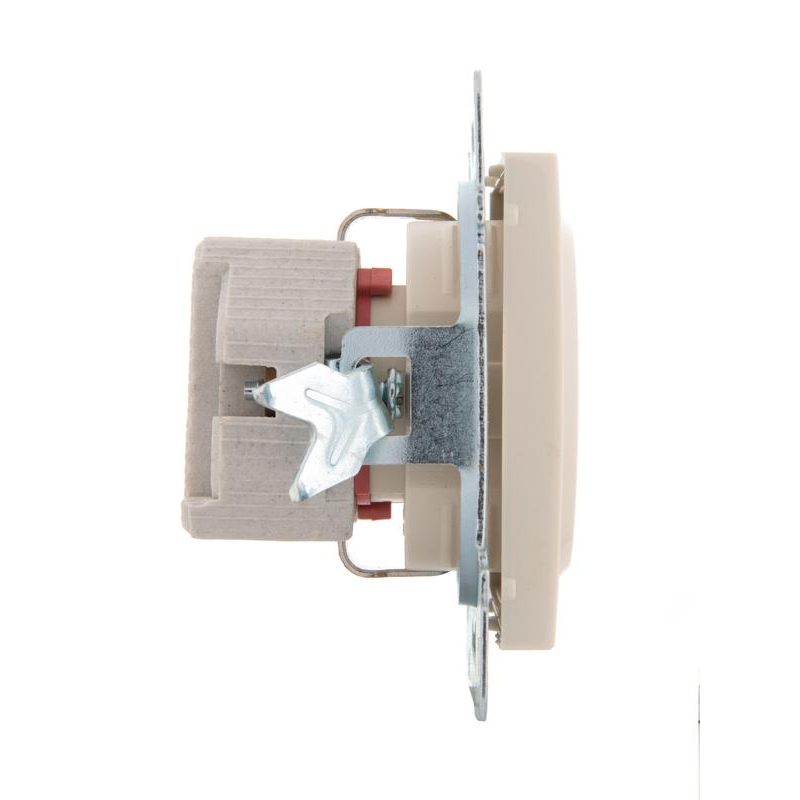 Механизм розетки 1-м Рейн защ. шторки керамика крем. LEZARD 703-0388-124