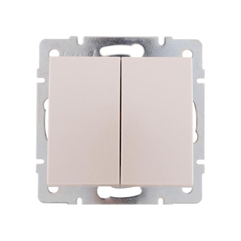 Механизм выключателя 2-кл. СП Рейн IP20 жемчуж./бел. перламутр. LEZARD 703-3088-101