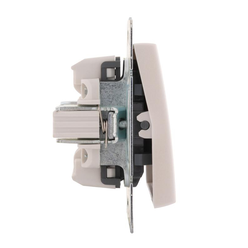 Механизм выключателя проходного 1-кл. СП Рейн IP20 жемчуж./бел. перламутр. LEZARD 703-3088-105