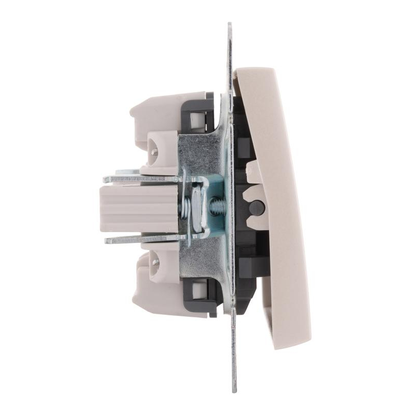 Механизм выключателя 1-кл. СП Рейн IP20 с подсветкой жемчуж./бел. перламутр. LEZARD 703-3088-111