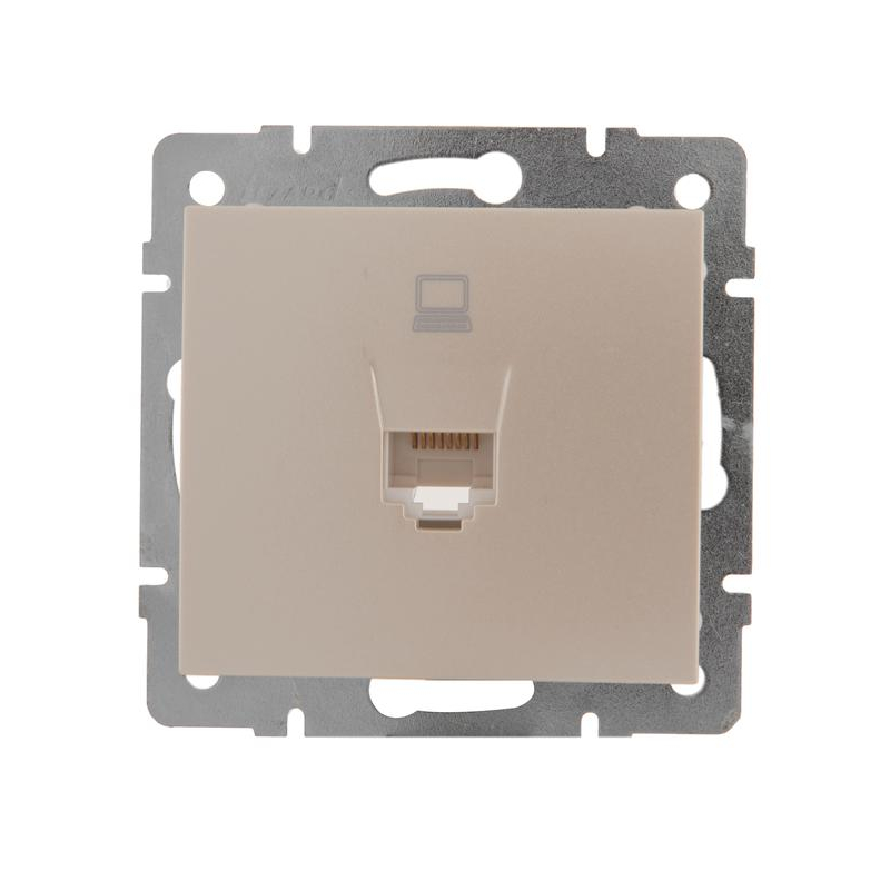 Механизм розетки компьютерной RJ45 СП Рейн 16А IP20 жемчуж./бел. перламутр. LEZARD 703-3088-139