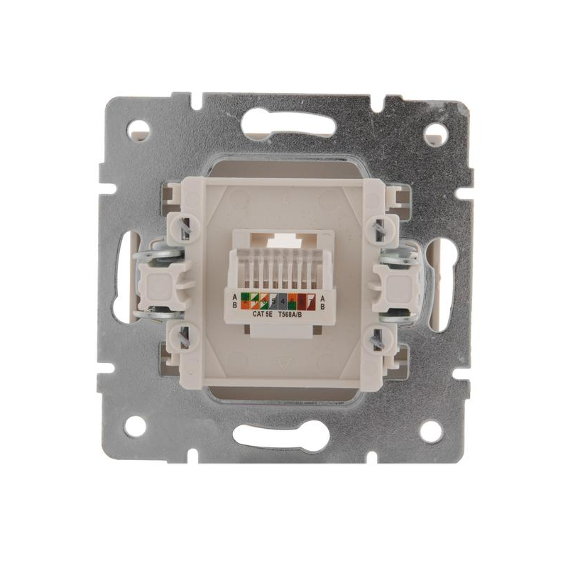 Механизм розетки компьютерной RJ45 СП Рейн 16А IP20 жемчуж./бел. перламутр. LEZARD 703-3088-139