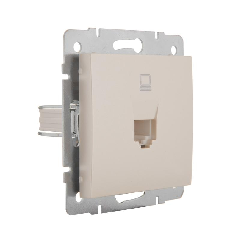 Механизм розетки компьютерной RJ45 СП Рейн 16А IP20 жемчуж./бел. перламутр. LEZARD 703-3088-139