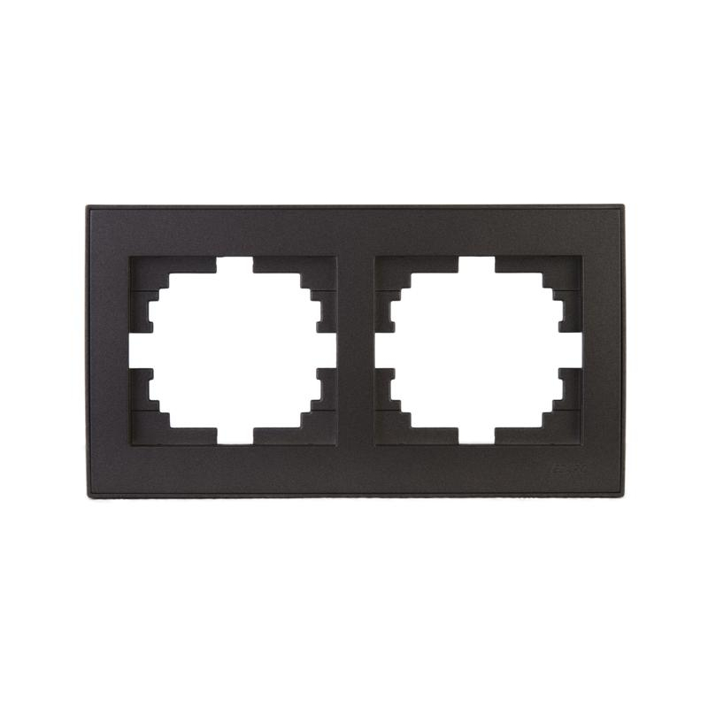 Рамка 2-м Рейн горизонт. матов. черн. графит LEZARD 703-4141-147