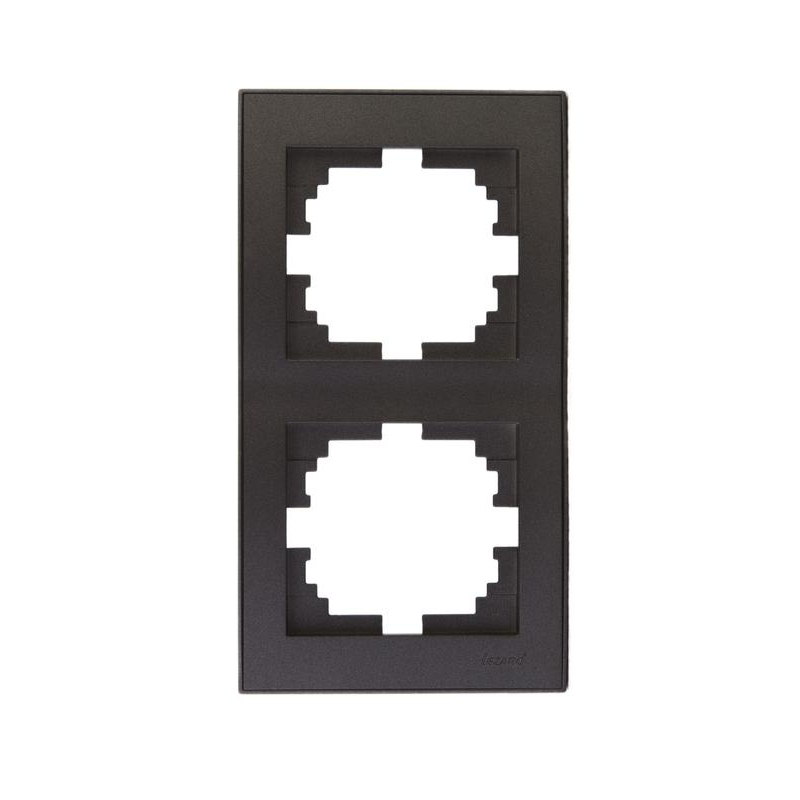 Рамка 2-м Рейн верт. матов. черн. графит LEZARD 703-4141-152