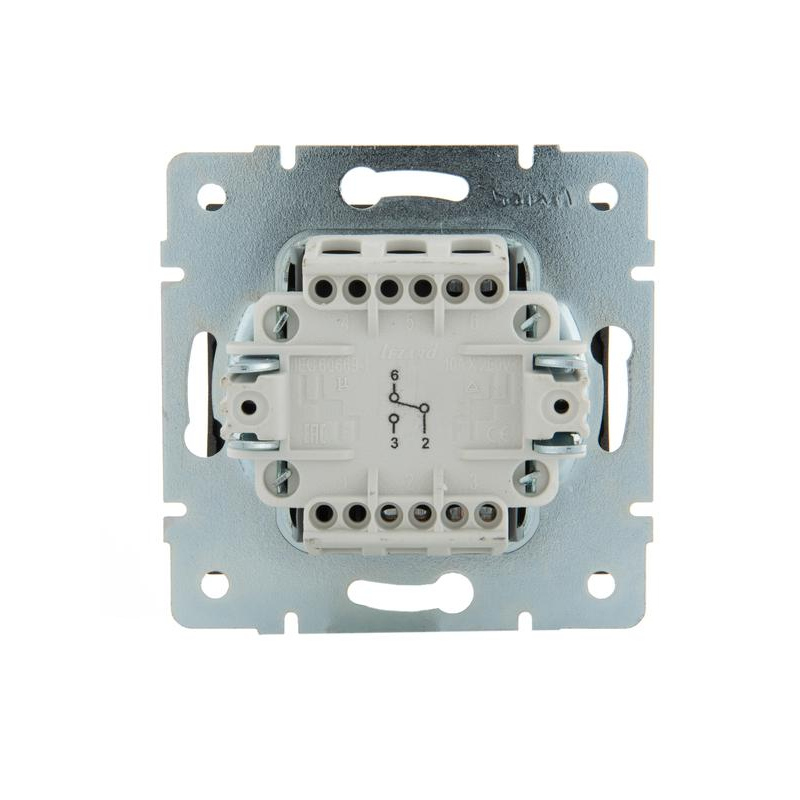 Механизм выключателя проходного 1-кл. Рейн матов. черн. графит LEZARD 703-4188-105