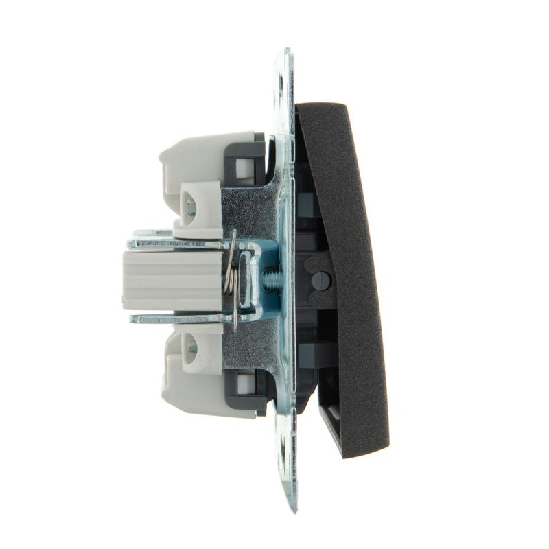 Механизм выключателя проходного 1-кл. Рейн матов. черн. графит LEZARD 703-4188-105