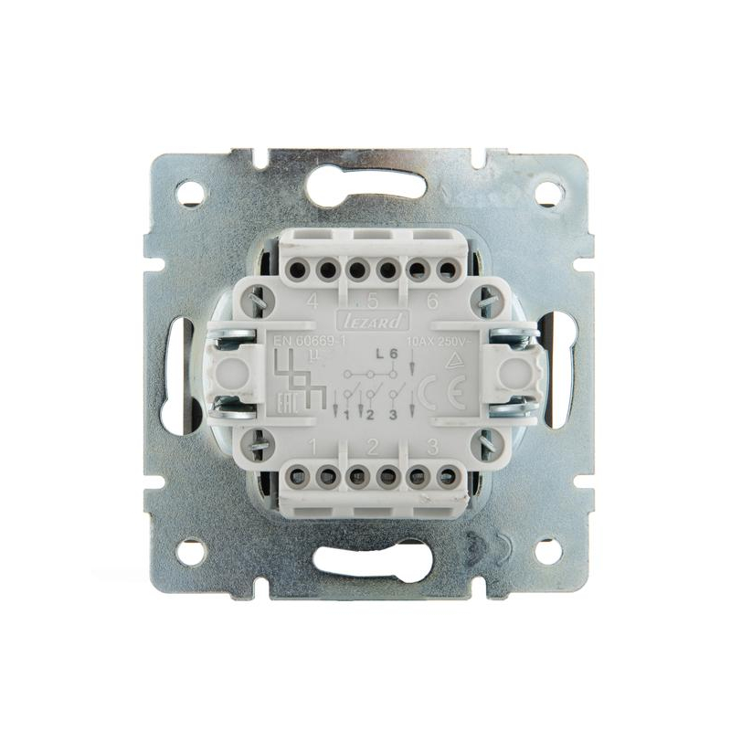 Механизм выключателя 3-кл. Рейн матов. черн. графит LEZARD 703-4188-109