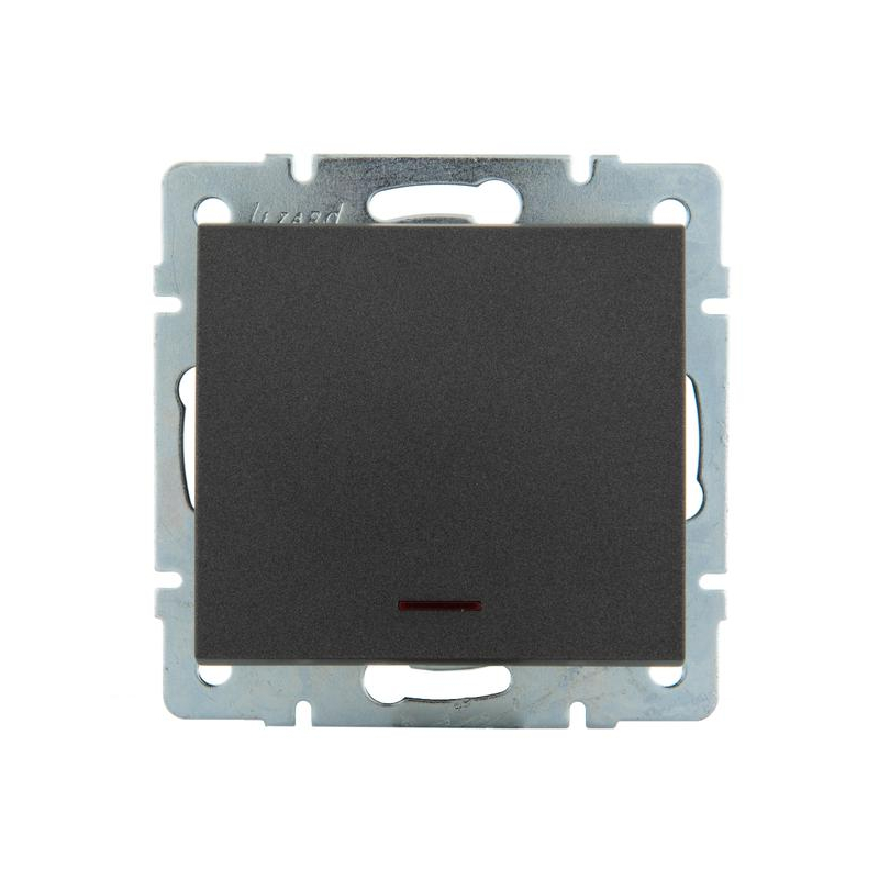 Механизм выключателя 1-кл. Рейн с подсветкой матов. черн. графит LEZARD 703-4188-111