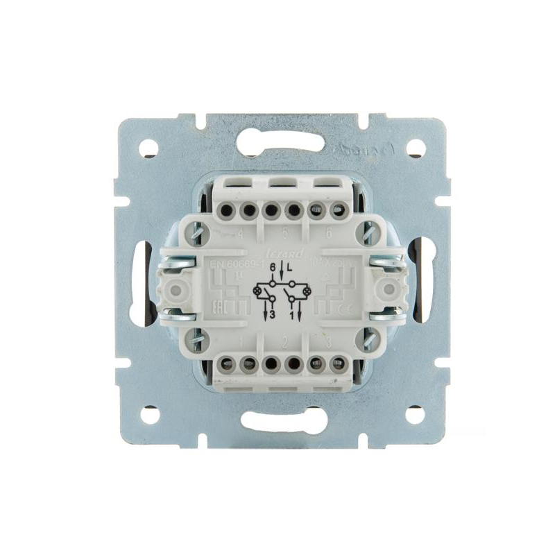 Механизм выключателя 2-кл. Рейн с подсветкой матов. черн. графит LEZARD 703-4188-112