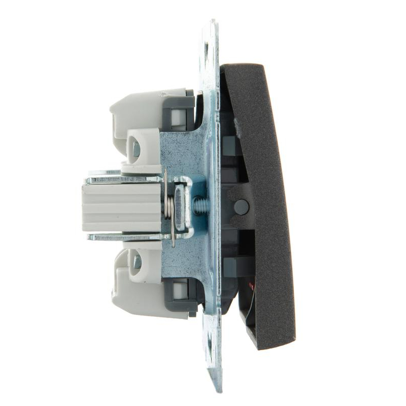 Механизм выключателя 2-кл. Рейн с подсветкой матов. черн. графит LEZARD 703-4188-112