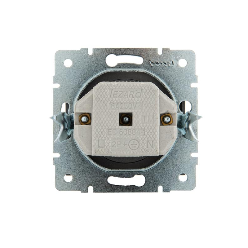 Механизм розетки 1-м Рейн без заземл. керамика матов. черн. графит LEZARD 703-4188-121