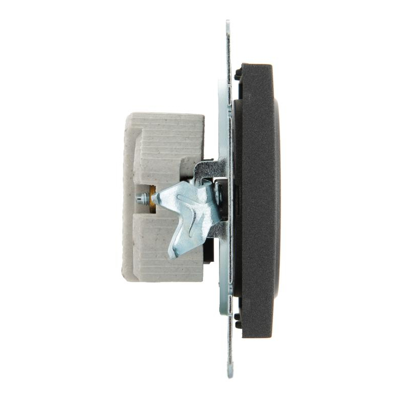 Механизм розетки 1-м Рейн без заземл. керамика матов. черн. графит LEZARD 703-4188-121