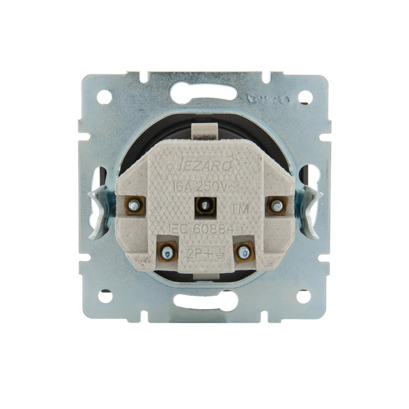 Механизм розетки 1-м Рейн защ. шторки керамика матов. черн. графит LEZARD 703-4188-124