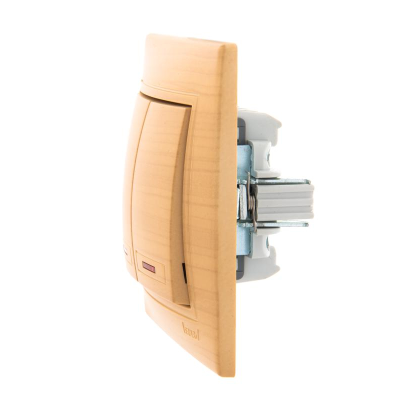 Выключатель 2-кл. Мира с подсветкой ясень LEZARD 701-4747-112