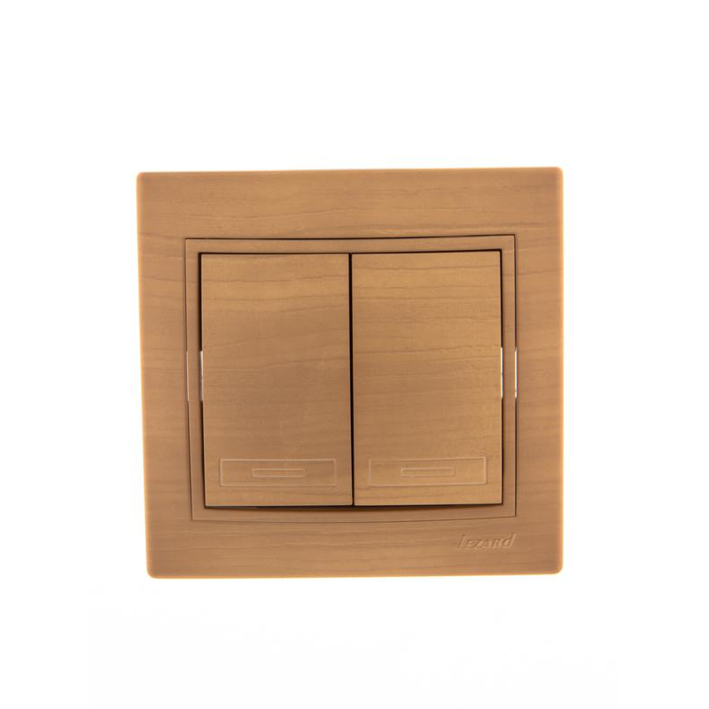Выключатель 2-кл. Мира ясень LEZARD 701-4747-101