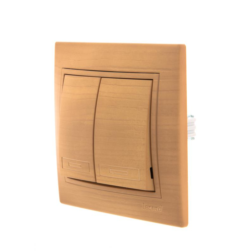 Выключатель 2-кл. Мира ясень LEZARD 701-4747-101