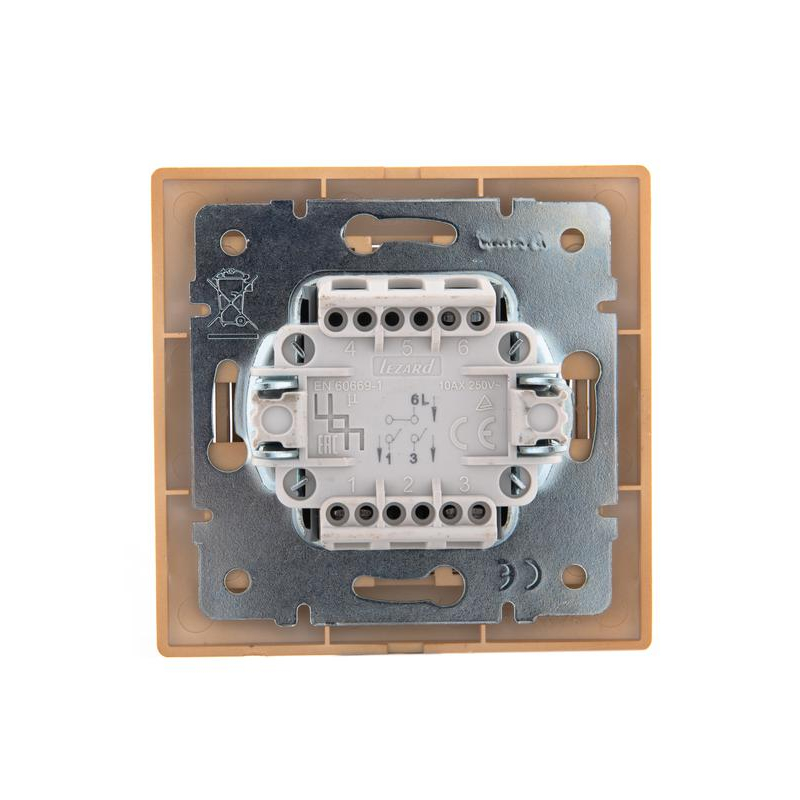 Выключатель 2-кл. Мира ясень LEZARD 701-4747-101