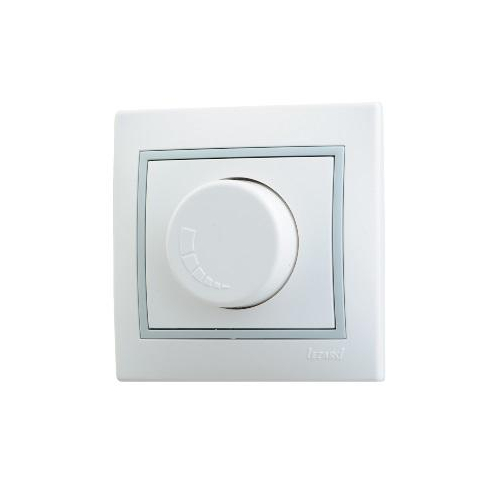 Светорегулятор 1000Вт Мира бел. с сер. вставкой LEZARD 701-0215-157