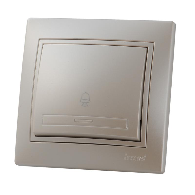 Кнопка звонка Мира жемчуж./бел. перламутр. со вставкой LEZARD 701-3030-103